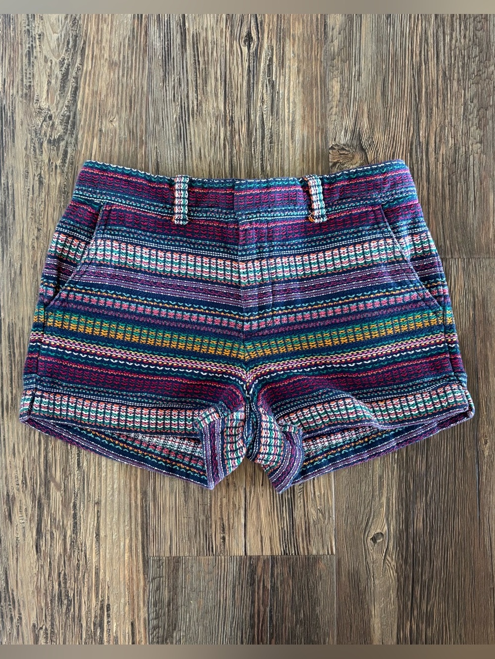 Gap City Shorts Womens Size 00 Multicolor Aztec Weave Textile Boho Beach Summer